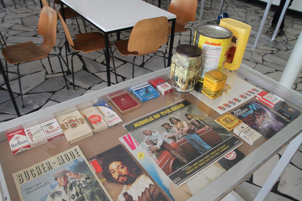 Goods smuggled during Socialist period by Bulgarian truck drivers, exhibition at former SO MAT canteen in Sofia, April 2016